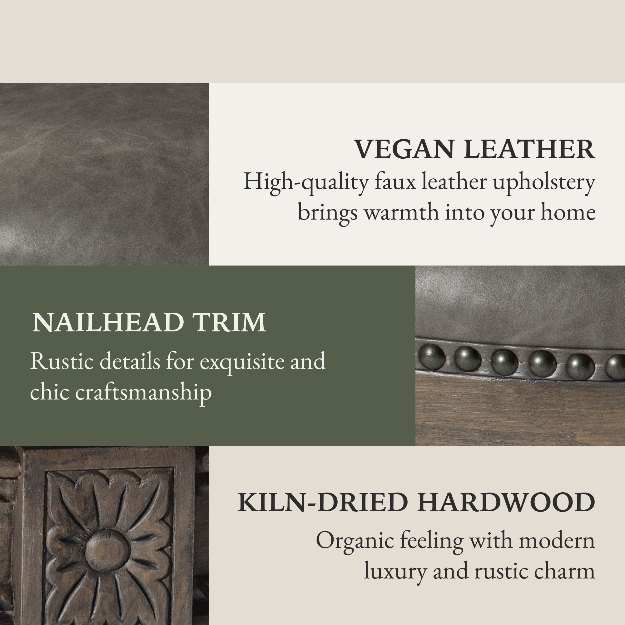Maven Lane Counter Stool Reclaimed Oak Finish RonanStone Vegan Leather(Open Box) - VMInnovations