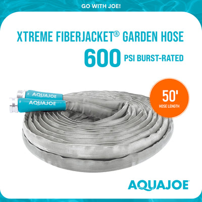 Aqua Joe Xtreme FiberJacket Garden Hose, Kink-Resistant, 50' x 1/2" (Used)