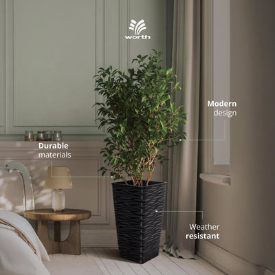 Worth 2 Pack 22" Tall Plastic Square Tapered Planter with Inside Pots (Open Box) - VMInnovations