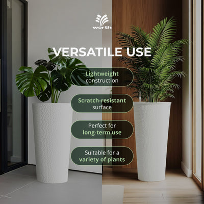 Worth 2 Pack 28" Metal Planter with Inside Pot for Indoors or Outdoors(Open Box)