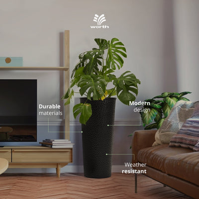Worth 2 Pack 28" Metal Planter with Inside Pot for Indoors or Outdoors(Open Box)