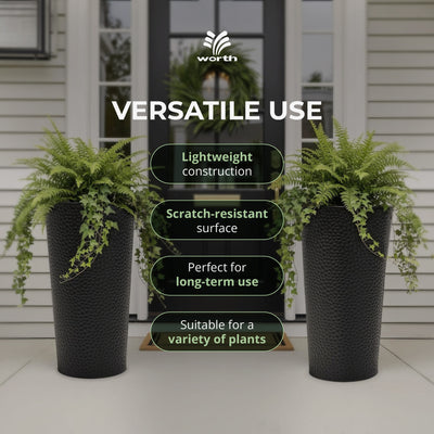 Worth 2 Pack 28" Metal Planter with Inside Pot for Indoors or Outdoors(Open Box)