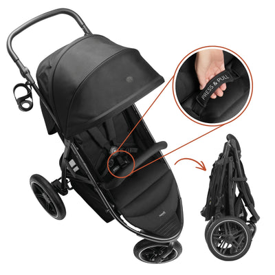 hauck Stroller Rapid 3 Air Reclining Seat, Compact Stroller, Air Tires(Open Box)