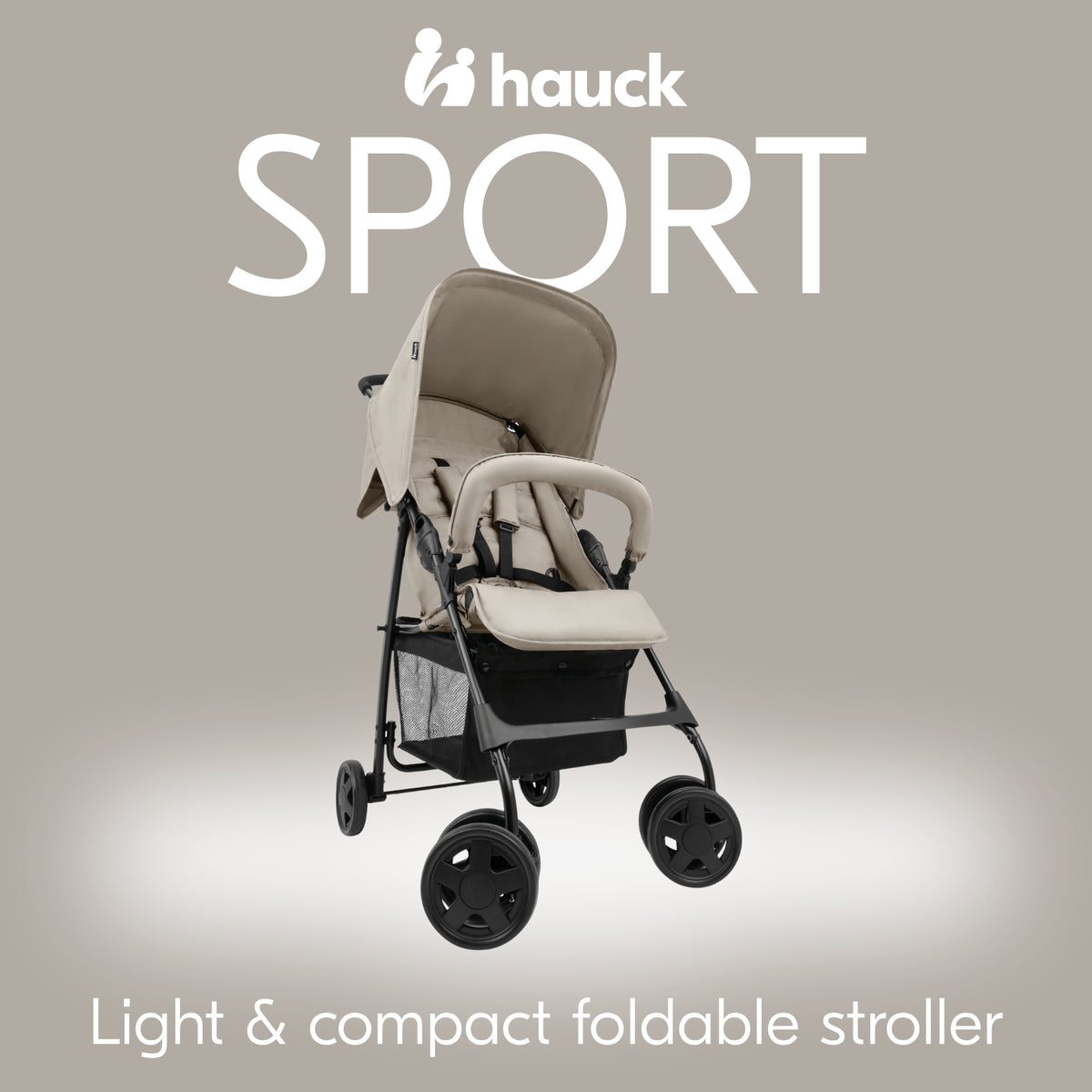 hauck Sport Lightweight Compact & Foldable Stroller, Push Chair, Beige(Open Box)
