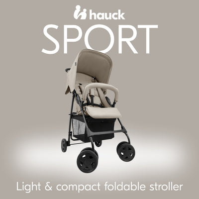 hauck Sport T13 Lightweight Compact and Foldable Stroller, Push Chair, Beige