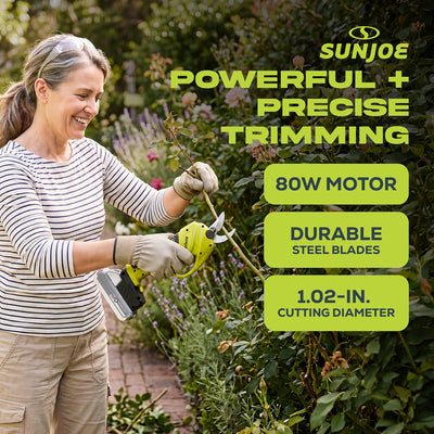Sun Joe 24V Cordless Handheld Pruner with Battery and Charger, 80W (Open Box) - VMInnovations