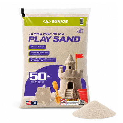 Sun Joe Ultra Fine Silica Play Sand for Sandboxes and Sensory Tables, 50 lbs, PLYSAND50 - VMInnovations
