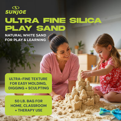 Sun Joe Ultra Fine Silica Play Sand for Sandboxes and Sensory Tables, 50 lbs, PLYSAND50 - VMInnovations