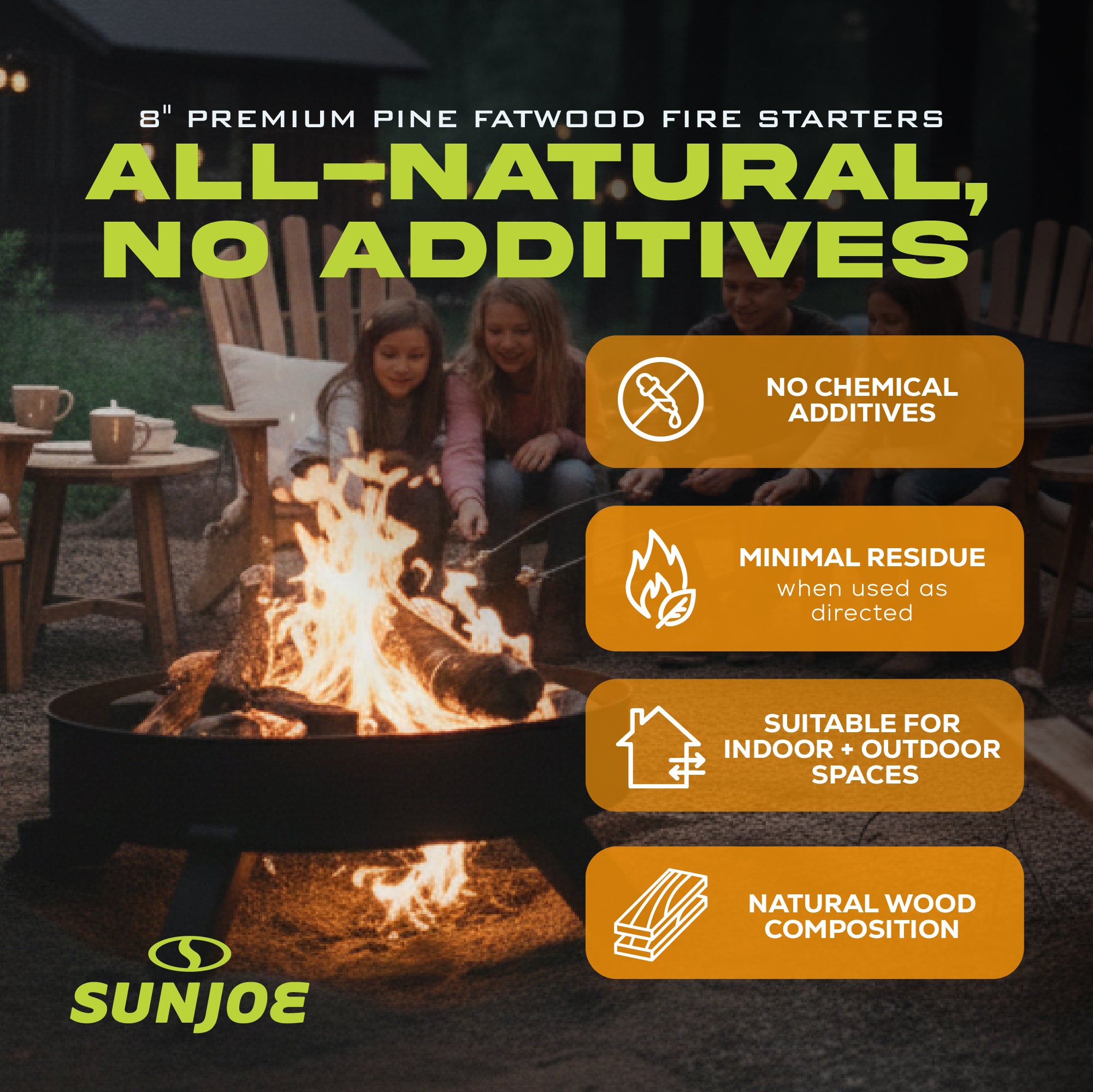 Sun Joe 40lb Fire Starter Sticks for Fireplace, Wood Stove & Grill (Open Box)
