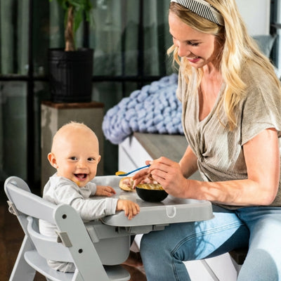 hauck Alpha+ Adjustable Booster High Chair and High Chair Tray Table, Grey - VMInnovations