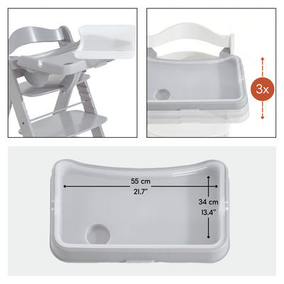 hauck Alpha+ Adjustable Booster High Chair and High Chair Tray Table, Grey - VMInnovations
