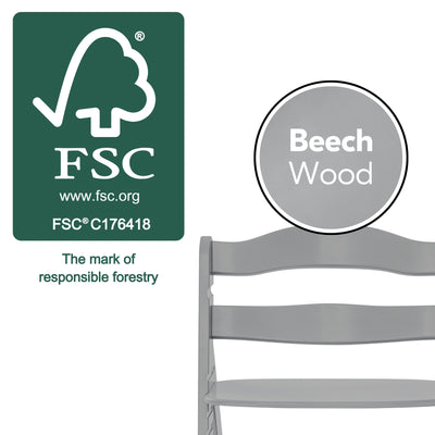 hauck Alpha+ Adjustable Booster High Chair and High Chair Tray Table, Grey - VMInnovations