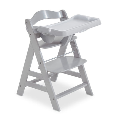 hauck Alpha+ Adjustable Booster High Chair and High Chair Tray Table, Grey - VMInnovations
