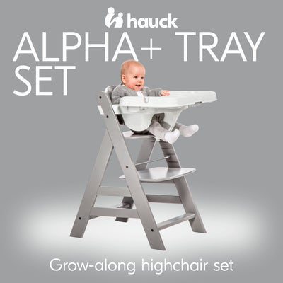 hauck Alpha+ Adjustable Booster High Chair and High Chair Tray Table, White - VMInnovations