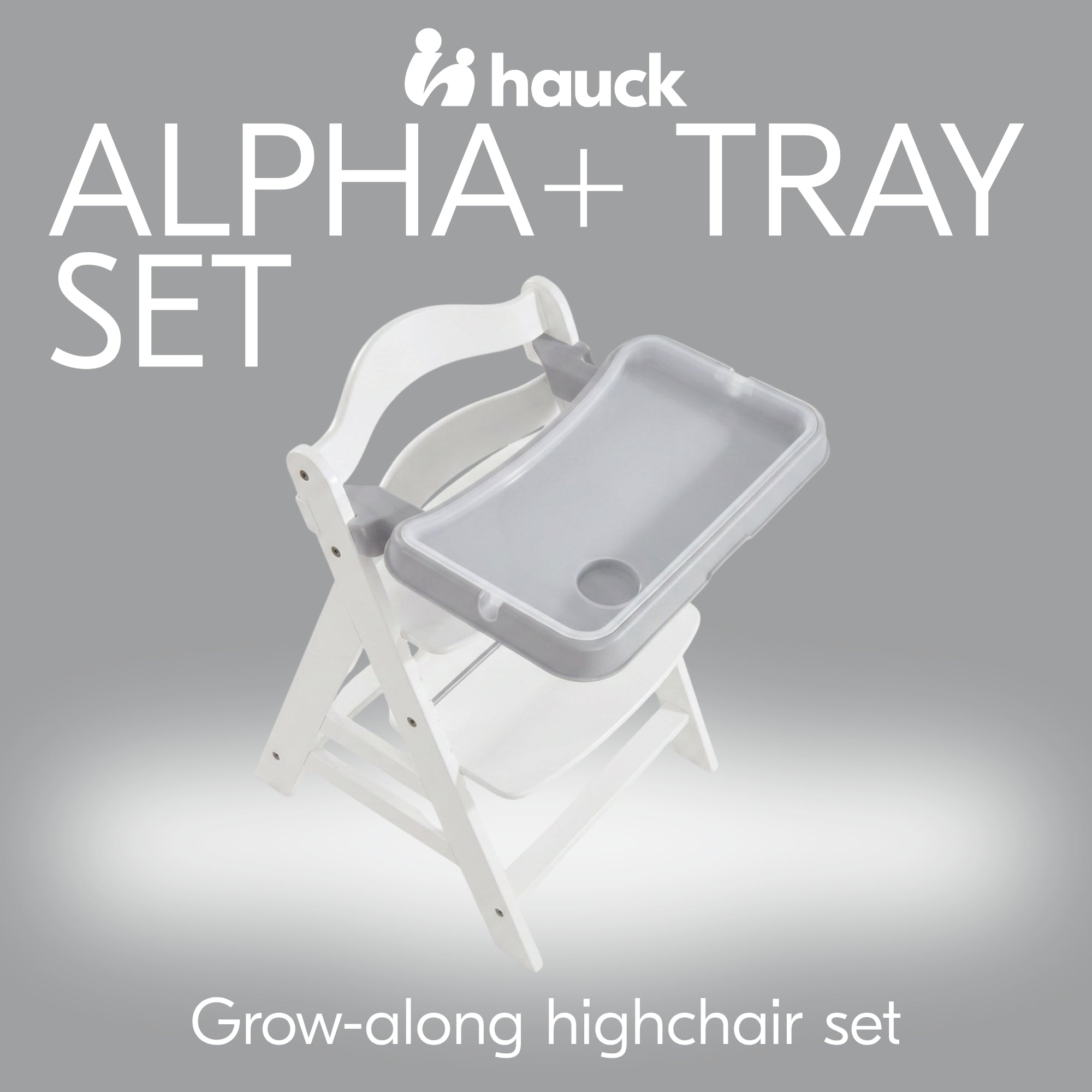 hauck Alpha+ Adjustable Booster High Chair and High Chair Tray Table, Grey - VMInnovations