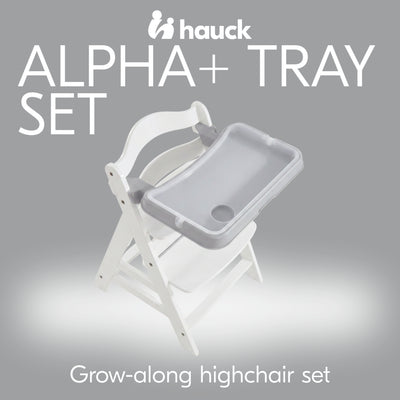 hauck Alpha+ Adjustable Booster High Chair and High Chair Tray Table, Grey - VMInnovations