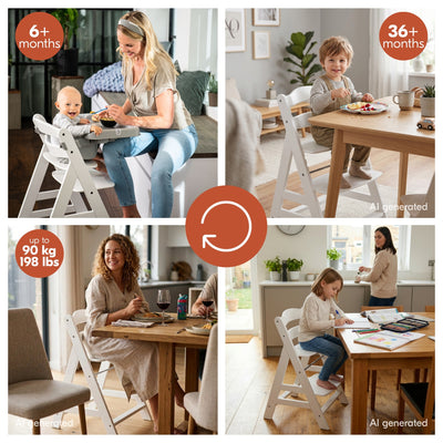 hauck Alpha+ Adjustable Booster High Chair and High Chair Tray Table, Grey - VMInnovations