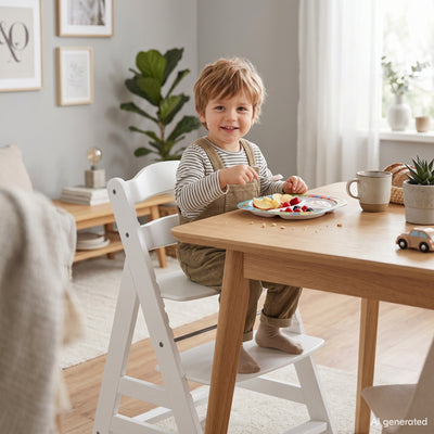 hauck Alpha+ Adjustable Booster High Chair and High Chair Tray Table, Grey - VMInnovations