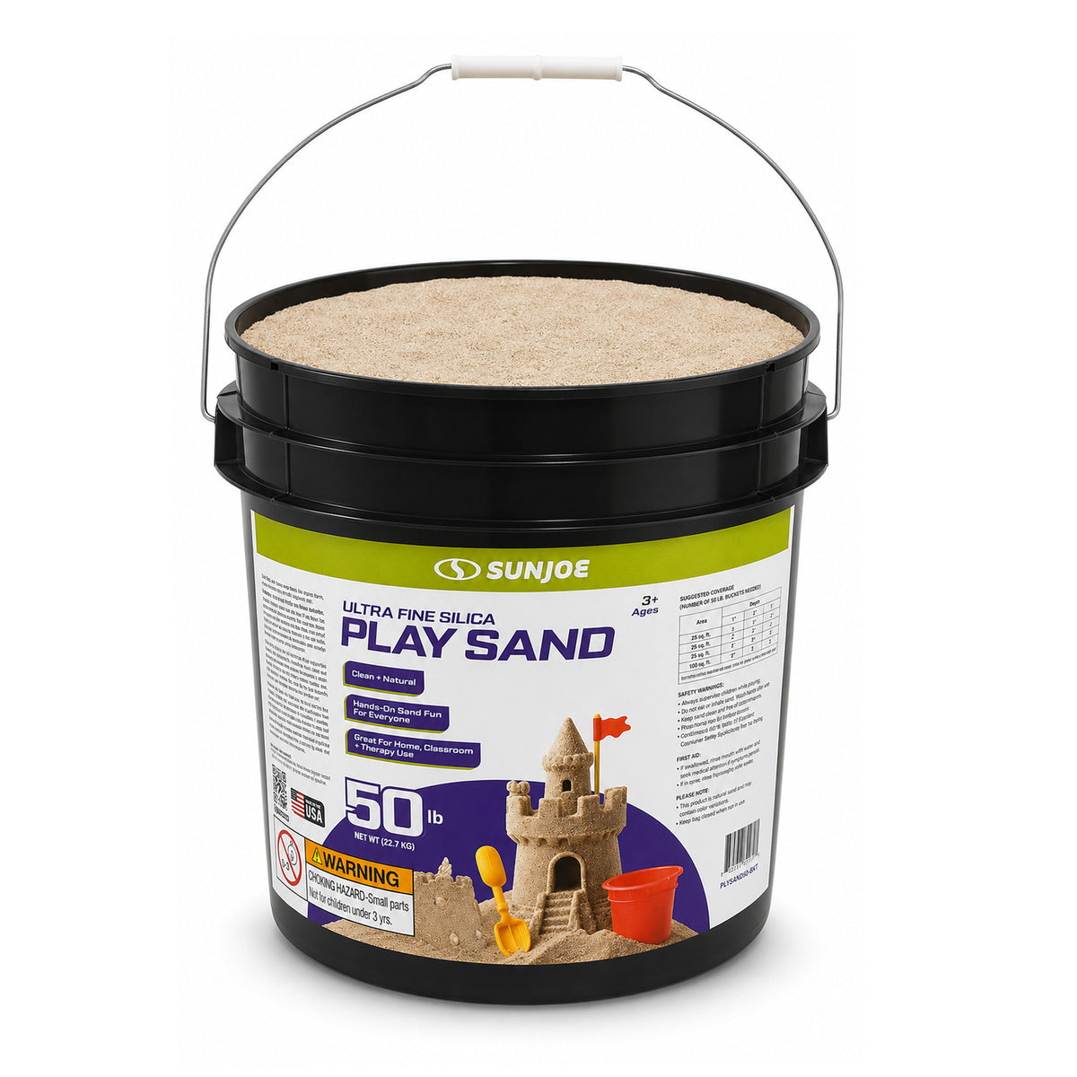 Sun Joe Ultra Fine Silica Play Sand for Sandboxes and Sensory Tables, 50 lbs. - VMInnovations
