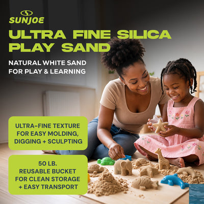 Sun Joe Ultra Fine Silica Play Sand for Sandboxes and Sensory Tables, 50 lbs. - VMInnovations