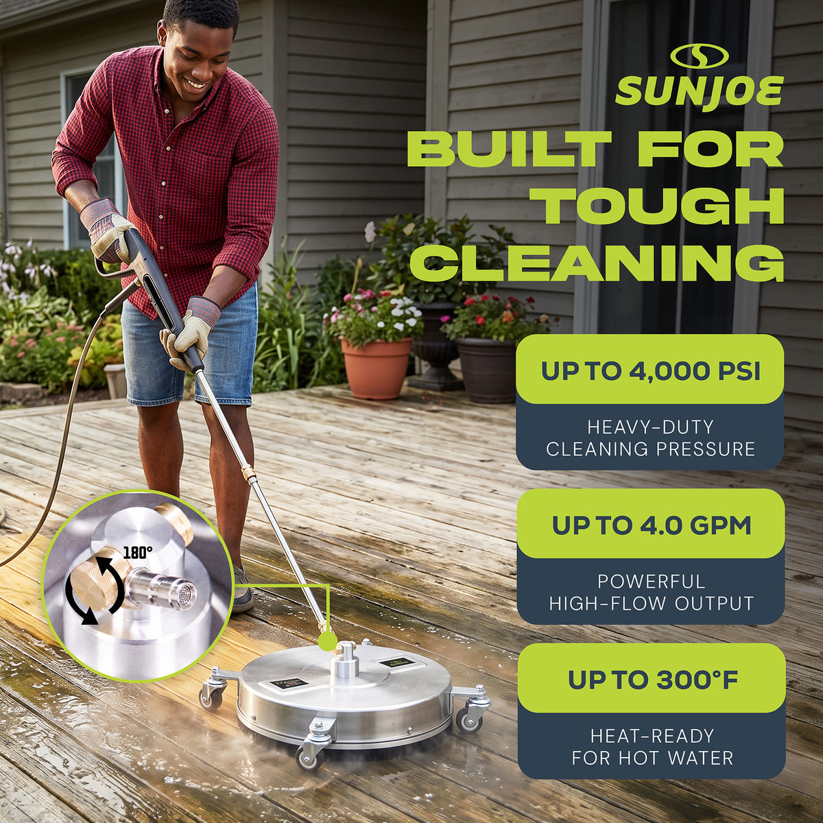 Sun Joe 17-Inch Universal Surface Cleaner Pressure Washer Attachment, SPX-SC17