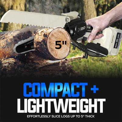 Sun Joe 20V ECOSHARP UL Certified Cordless Mini Chainsaw, 6" Chainsaw (Open Box) - VMInnovations