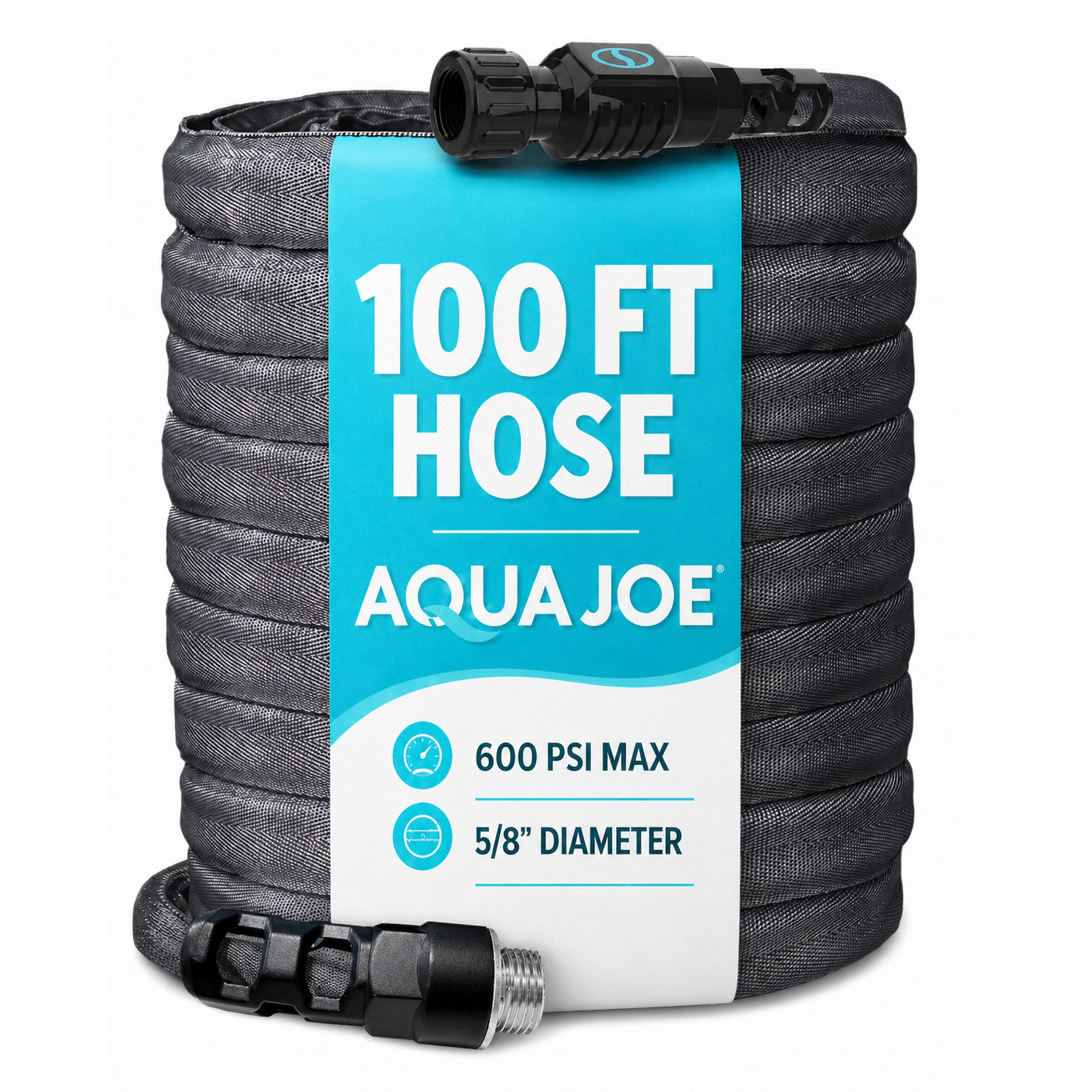 Aqua Joe FiberJacket Garden Hose, Kink-Resistant, (Open Box)