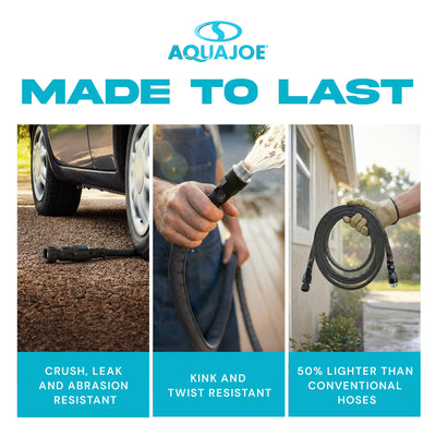 Aqua Joe FiberJacket Garden Hose, Kink-Resistant, 50' x 5/8" Diameter (Open Box)
