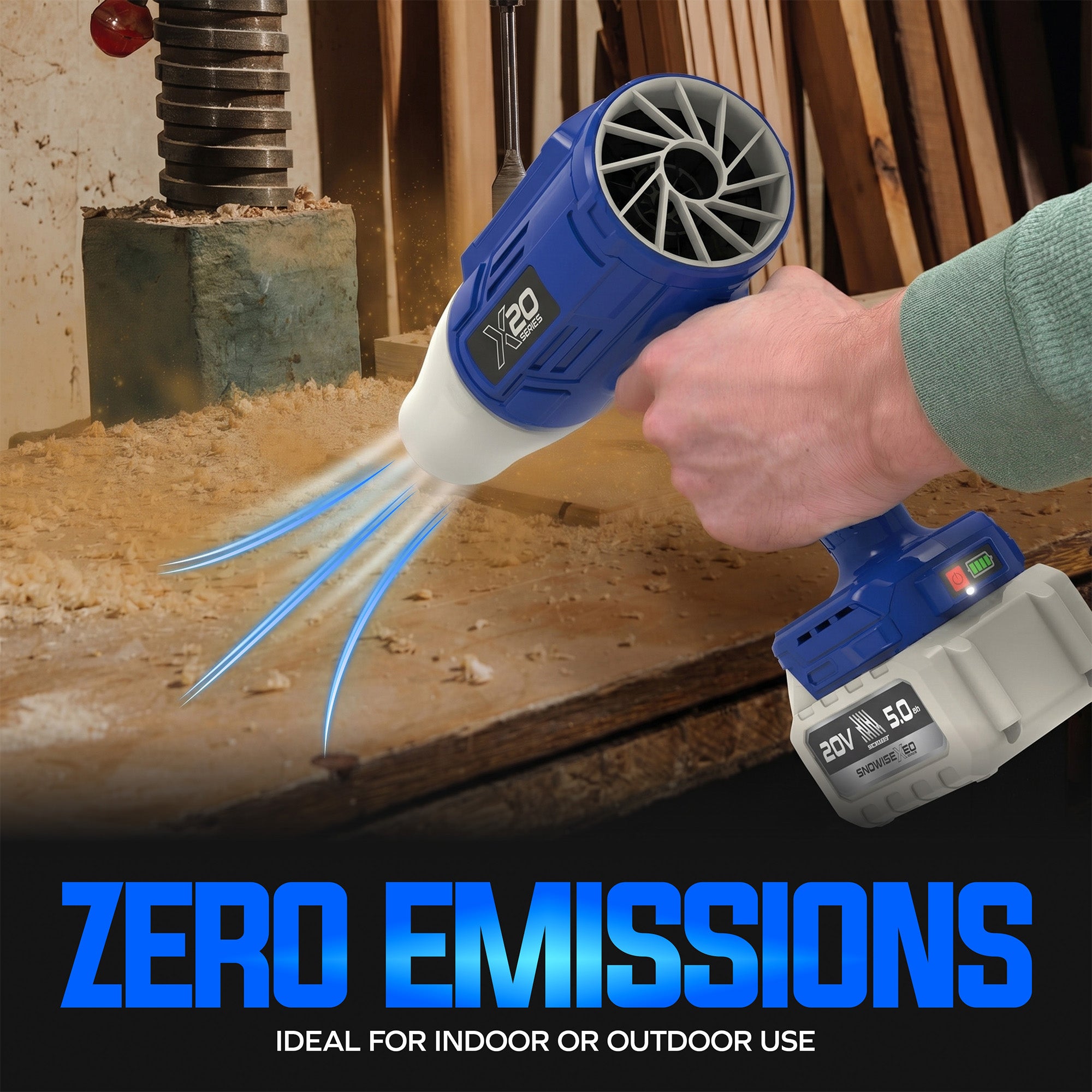 Sun Joe 20V ECOSHARP X20 StormJet Cordless Turbo Blower, Blue, (Used) - VMInnovations