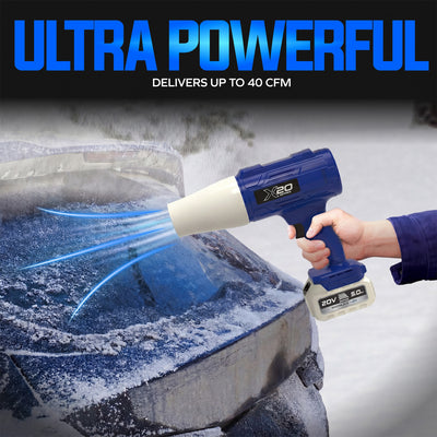 Sun Joe 20V ECOSHARP X20 StormJet Cordless Turbo Blower, Blue, (Used) - VMInnovations