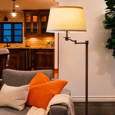Brightech Caden Modern Style 63" Tall Floor Lamp w/ Swing Arm, Bronze (Open Box) - VMInnovations