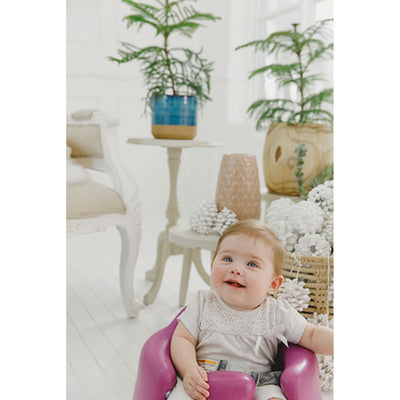 Bumbo Baby Infant Soft Foam Floor Seat with 3 Point Adjustable Harness, Grape (For Parts)
