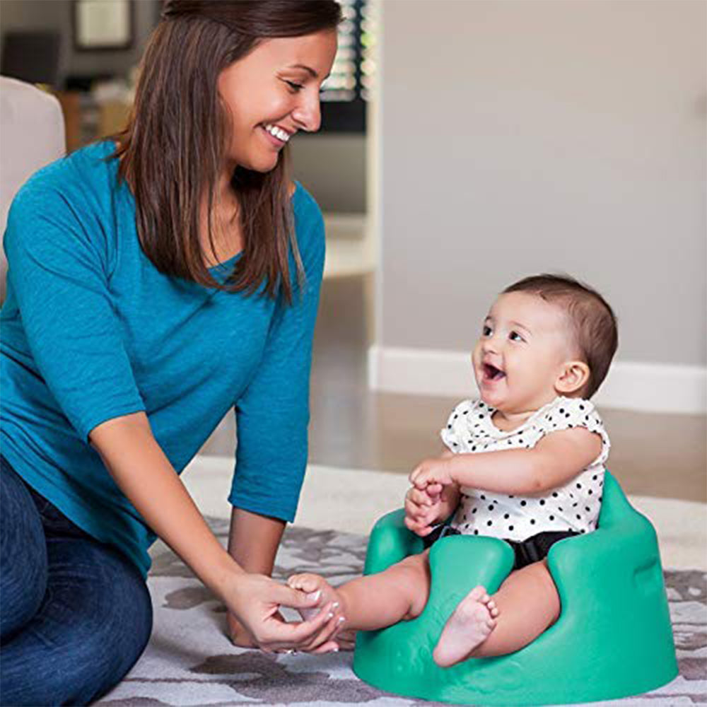 Bumbo Baby Infant Soft Foam Wide Floor Seat w/ 3 Point Adjustable Harness, Aqua