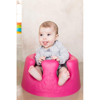 Bumbo Baby Infant Portable Foam Floor Seat with Play Top Tray Attachment, Pink