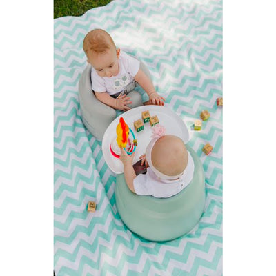 Bumbo Baby Infant Soft Foam Floor Seat w/ 3 Point Adjustable Harness, Duck Egg