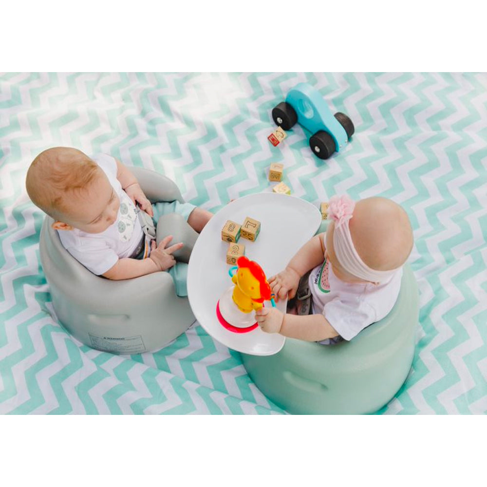 Bumbo Baby Infant Soft Foam Floor Seat with Play Top Tray Attachment, Duck Egg