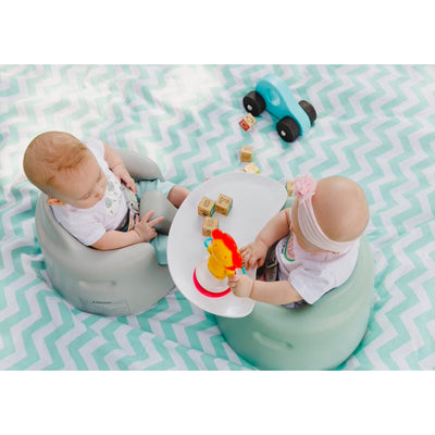 Bumbo Baby Infant Soft Foam Floor Seat with Play Top Tray Attachment, Duck Egg