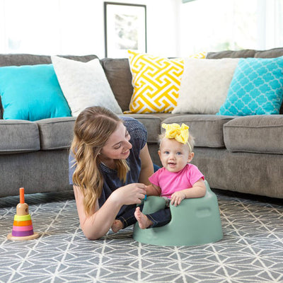 Bumbo Baby Infant Soft Foam Floor Seat with Play Top Tray Attachment, Duck Egg