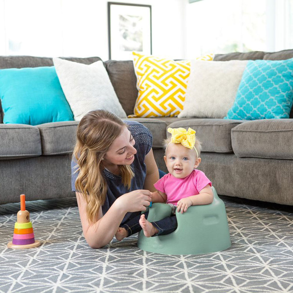Bumbo Baby Infant Soft Foam Floor Seat with Play Top Tray Attachment, Duck Egg