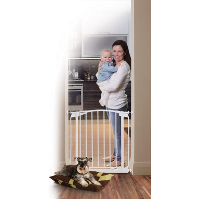 Bindaboo B1101 28 to 32 In Expanding Swing Close Baby and Pet Safety Gate, White - VMInnovations