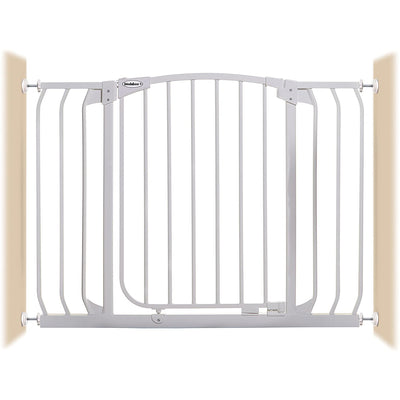 Bindaboo B1103 38 to 42.5 Inch Extra Tall Wide Swing Close Baby Pet Gate, White - VMInnovations