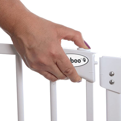 Bindaboo B1103 38 to 42.5 Inch Extra Tall Wide Swing Close Baby Pet Gate, White - VMInnovations