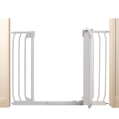 Bindaboo B1103 38 to 42.5 Inch Extra Tall Wide Swing Close Baby Pet Gate, White