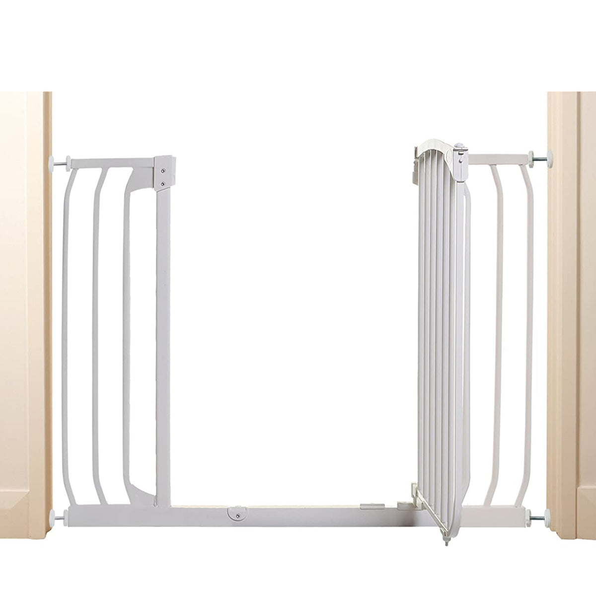 Bindaboo B1103 38 to 42.5 Inch Extra Tall Wide Swing Close Baby Pet Gate, White - VMInnovations