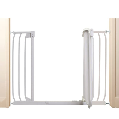 Bindaboo B1103 38 to 42.5 Inch Extra Tall Wide Swing Close Baby Pet Gate, White - VMInnovations
