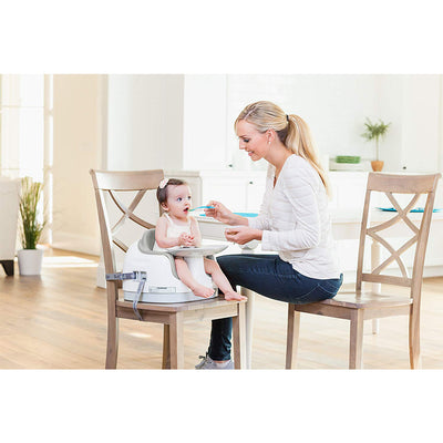 Bumbo Baby Toddler Soft Foam Multi Seat with Tray and Buckle Straps, Cool Gray