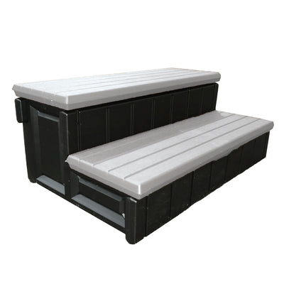 Leisure Accents 2-Step 36" Deck Patio Spa Hot Tub Steps Gray (Used) (2 Pack)