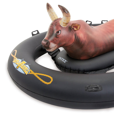 Intex Inflatable Pool Water Slide, Red & Intex Inflatabull Bull-Riding Float - VMInnovations