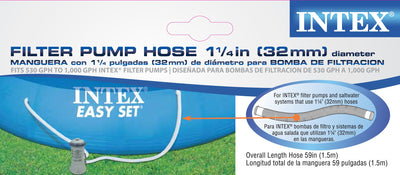 Intex Replacement Hose Adapter (Pair) w/ Pool Pump Replacement Hose (2 Pack)