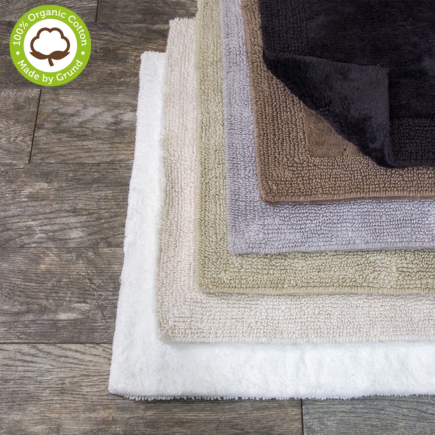 Grund Puro Organic Cotton 24 x 17 Inch Luxury Bath Rug, Driftwood (Open Box)